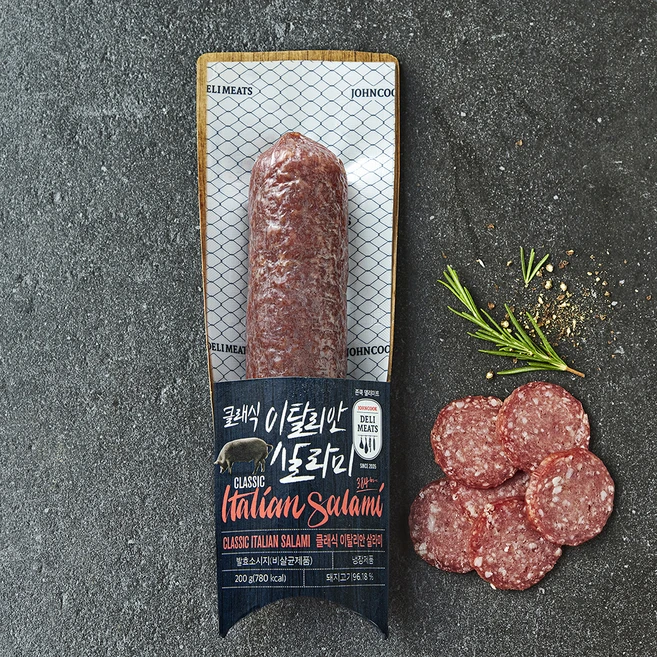 존쿡델리미트 클래식 이탈리안 살라미, 200g, 1개 - 쿠팡