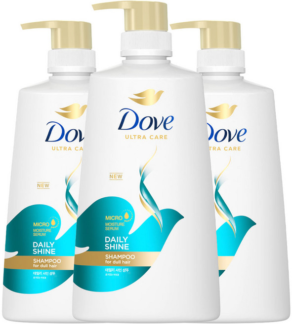 도브 데일리 샤인 샴푸, 680ml, 3개