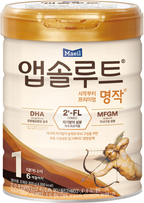 앱솔루트 명작 2FL 분유 1단계, 800g, 1개
