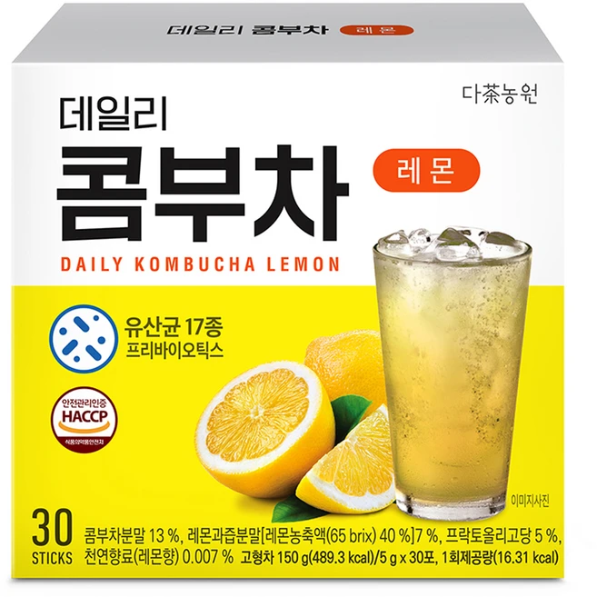 다농원 데일리 콤부차 레몬, 5g, 30개입, 1개 - 쿠팡