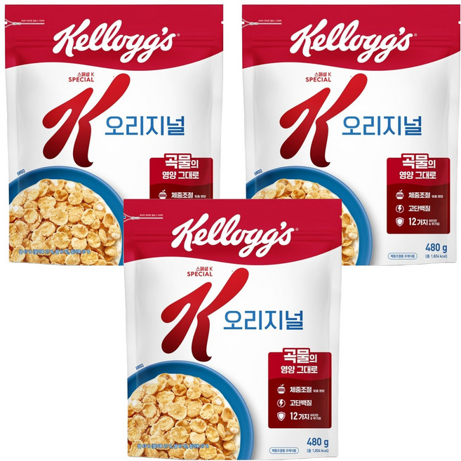 스페셜케이 오리지널 시리얼, 480g, 3개