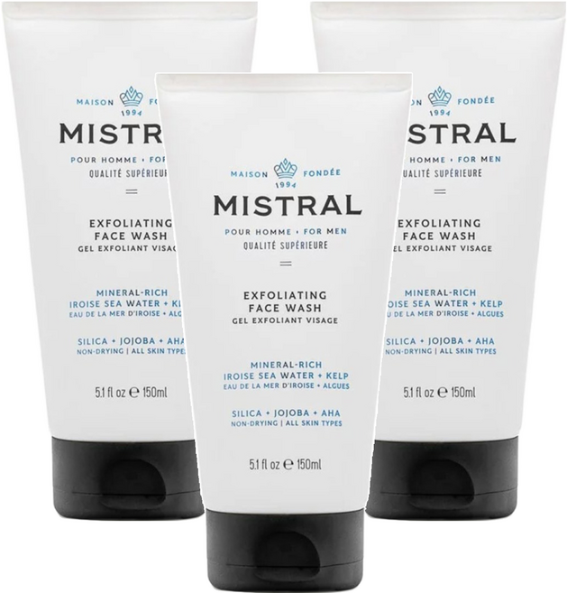 MISTRAL BODY 溫和去角質洗面膠 新版 Cedarwood Marine 海洋雪松, 150ml, 3條