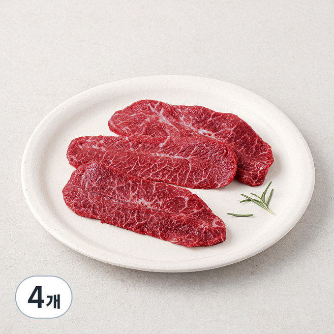 육교시 한우 부채살 1등급 구이용 (냉장), 150g, 4개