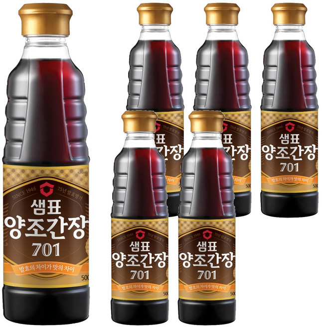 샘표 양조간장 701, 500ml, 6개