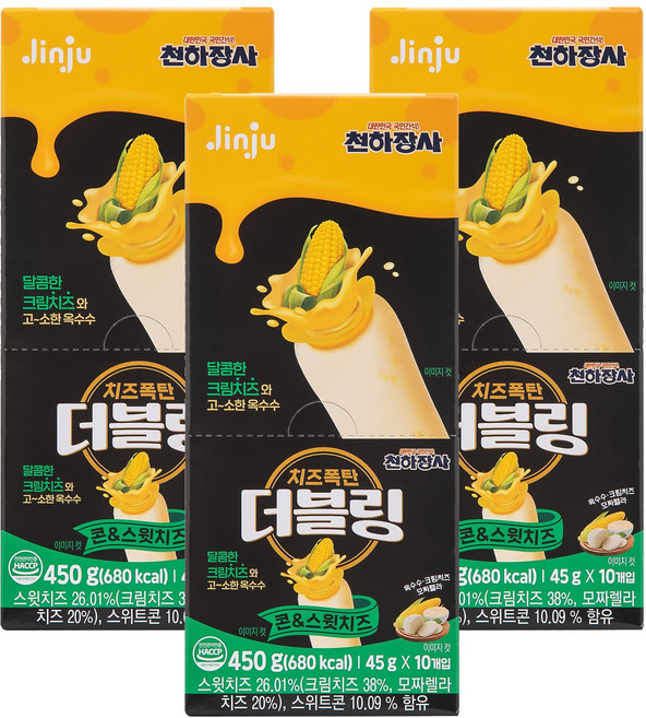 더블링 진주햄 콘스윗치즈 소시지, 450g, 3개