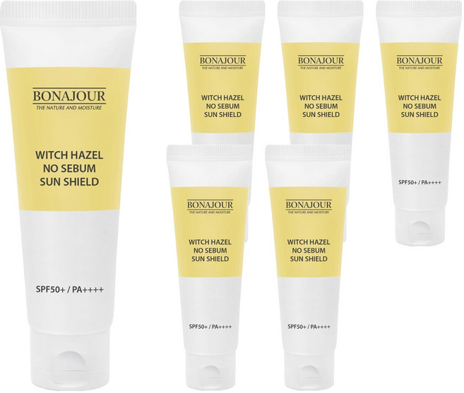 보나쥬르 위치하젤 노세범 썬쉴드 선크림 SPF50+ PA++++, 40ml, 6개