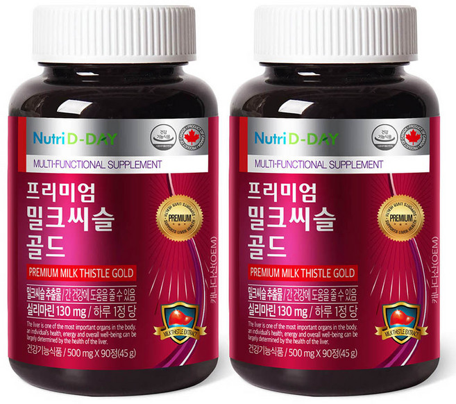 뉴트리디데이 프리미엄 밀크씨슬 골드, 90정, 45g, 2개