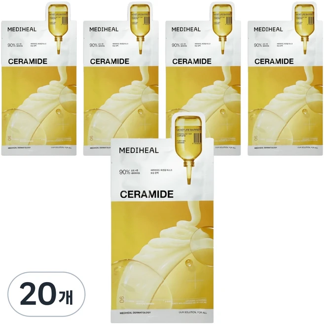 메디힐 세라마이드 에센셜 마스크팩 보습장벽 24ml, 20개 - 쿠팡