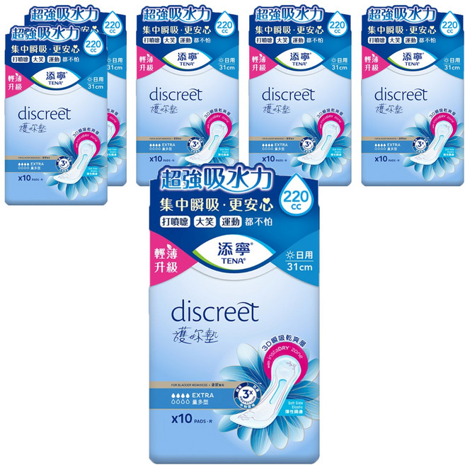 TENA 添寧 護妳墊, 量多型 31cm, 10片, 6包