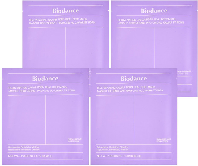 Biodance 煥膚魚子醬PDRN真實深層面膜, 1個, 4入