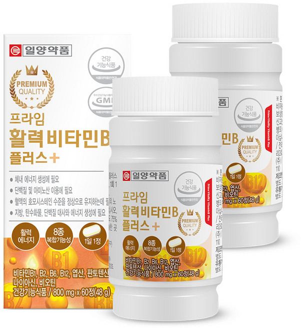 일양약품 프라임 활력 비타민B 플러스 48g, 60정, 2개