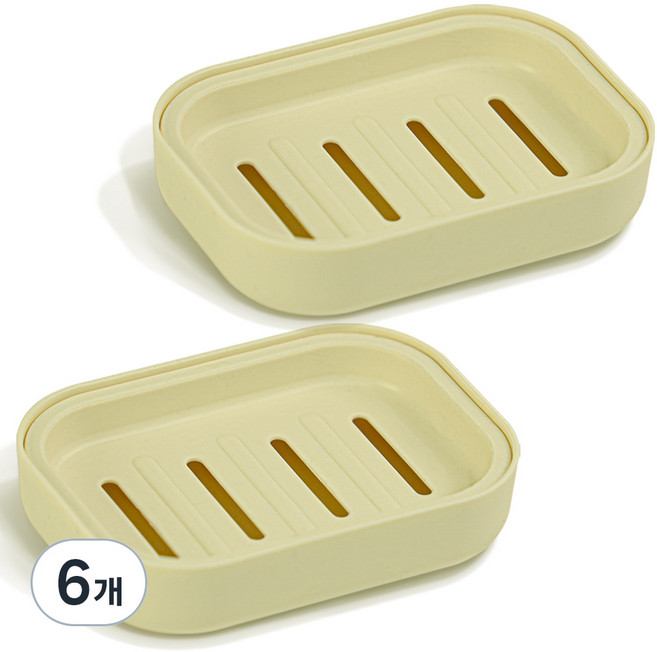 굿굿샵 마카롱 비누 받침대, 브라운, 6개