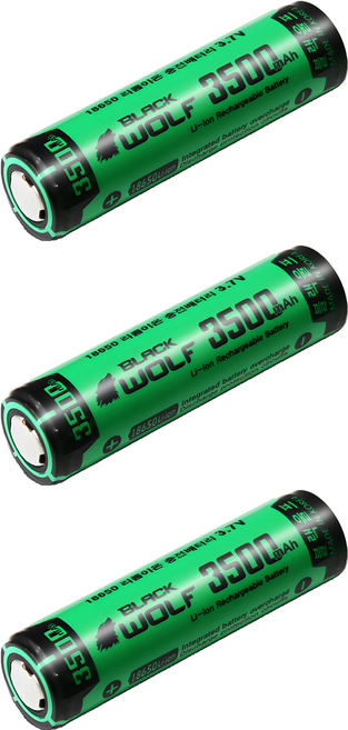 블랙울프 18650 B3 LG셀 충전 배터리 3500mAh, 1개입, 3개