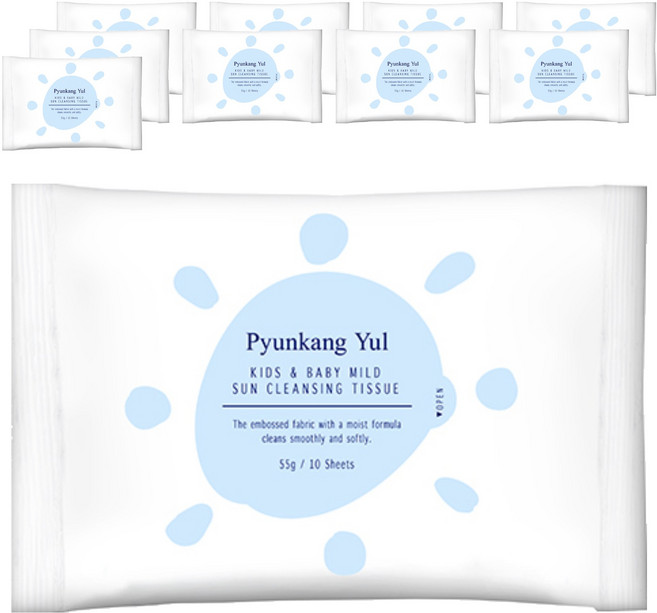 편강율 아동용 마일드 선 클렌징 티슈 리필형, 10매, 10개