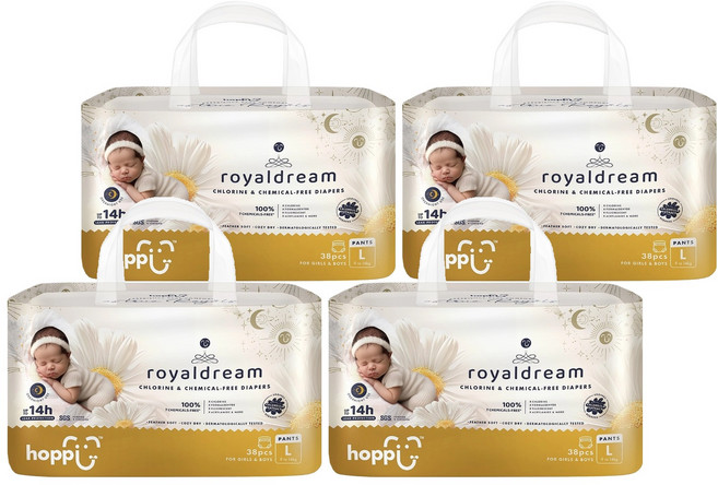 hoppi 皇家系列 嬰兒褲型尿布 9~14kg, L, 152片