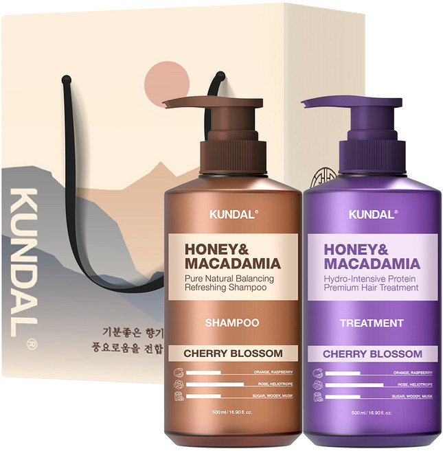 쿤달 헤어 2구 명절선물세트 B 체리블라썸향, 1세트