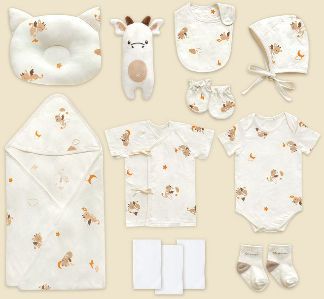 ikii 신생아용 반소매 12종 출산 세트