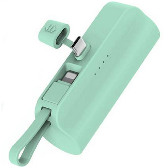 뉴클 도킹 보조배터리 일체형 C타입, NCPB-R5-CHL(메인 C타입+서브 8핀), 민트