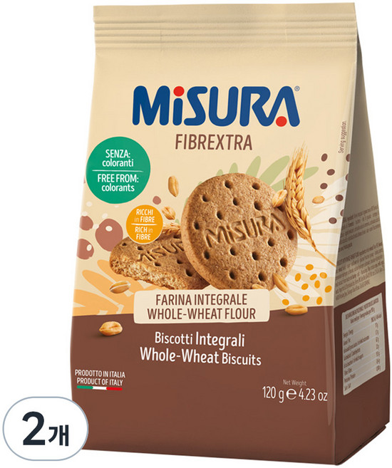 미주라 통밀비스켓, 120g, 2개