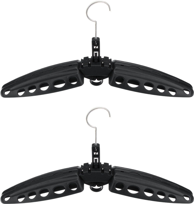 JNJ 서핑 웻슈트 잠수복 다이빙슈트 옷걸이, 블랙, 2개