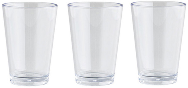 플라라 트라이탄컵 420ml TT-140, 3개, 투명