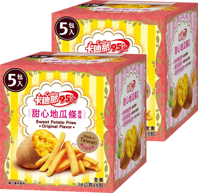 Cadina 卡迪那 95℃甜心地瓜條 全素 原味, 90g, 2盒