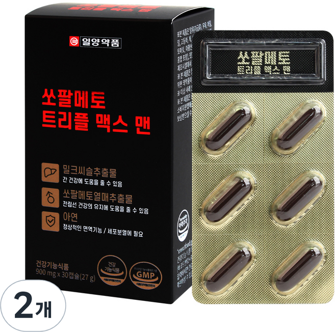 일양약품 쏘팔메토 트리플 맥스 맨 27g, 30정, 2개