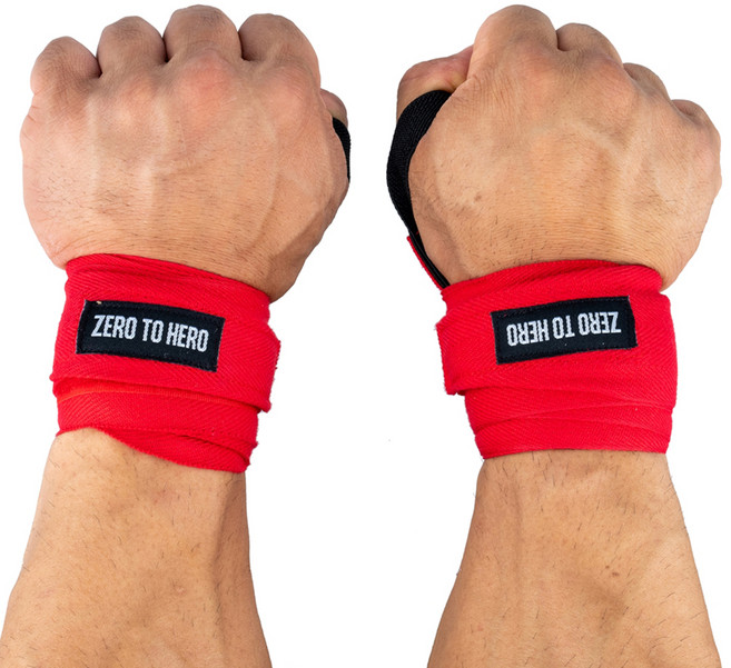 제로투히어로 면 손목보호대 양쪽 세트 한쌍, 1세트, RED