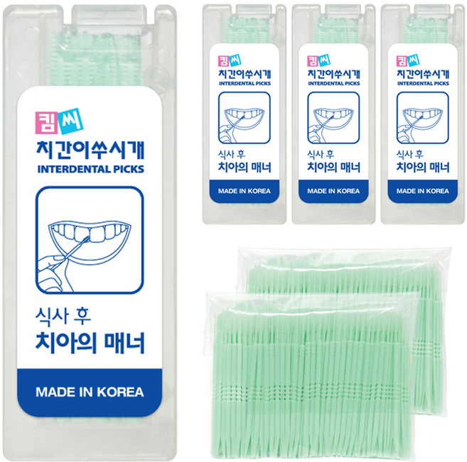 킴씨치간이쑤시개 치간칫솔형 이쑤시개, 0.4mm, 436개입, 2세트