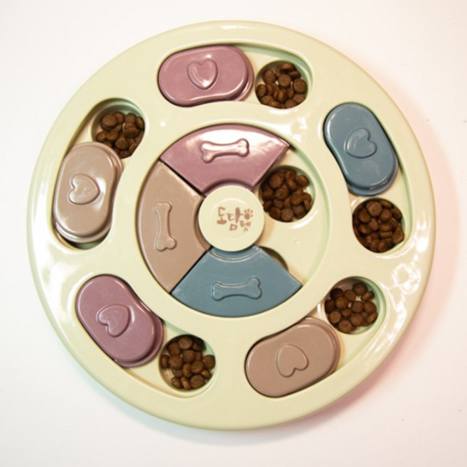 도담펫 원형 노즈워크 퍼즐 강아지 장난감, 그린, 1개