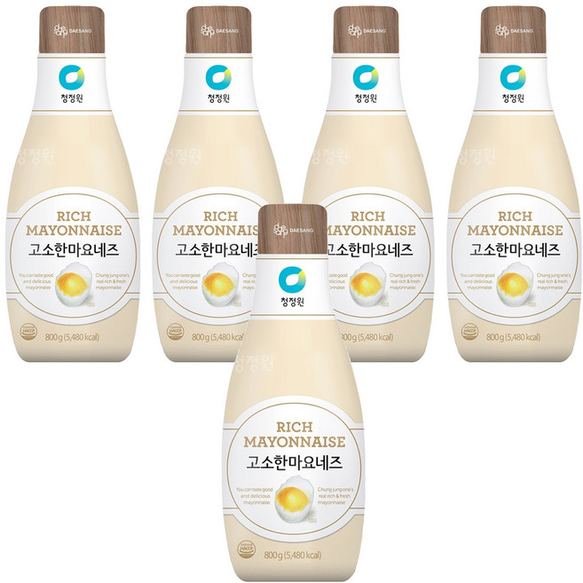 청정원 고소한 마요네즈, 800g, 5개