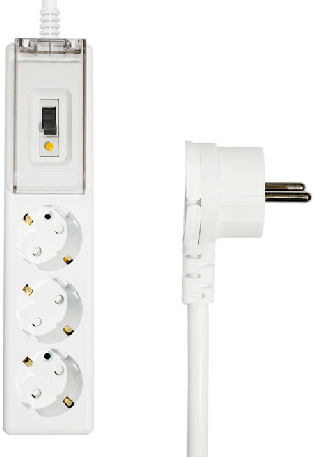 써지오 고용량 납작 슬림 안전 멀티탭 3구 DH-3039-NM, 화이트, 1개, 8m