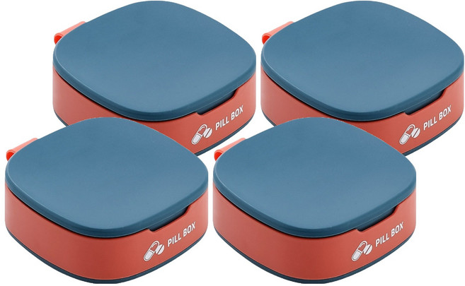 그린리빙 휴대용 미니 알약케이스 블루, 4개