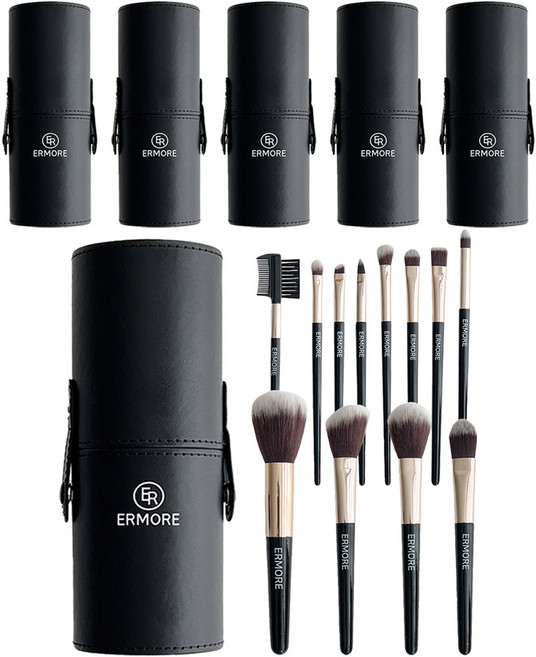 에르모어 메이크업 브러쉬 12종 세트, 혼합색상, 6개
