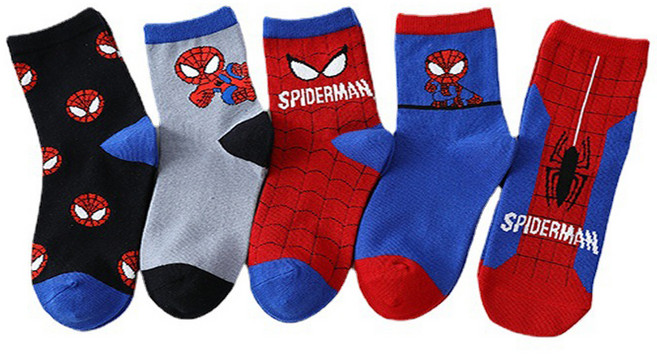 童款蜘蛛人印花襪子 5雙入