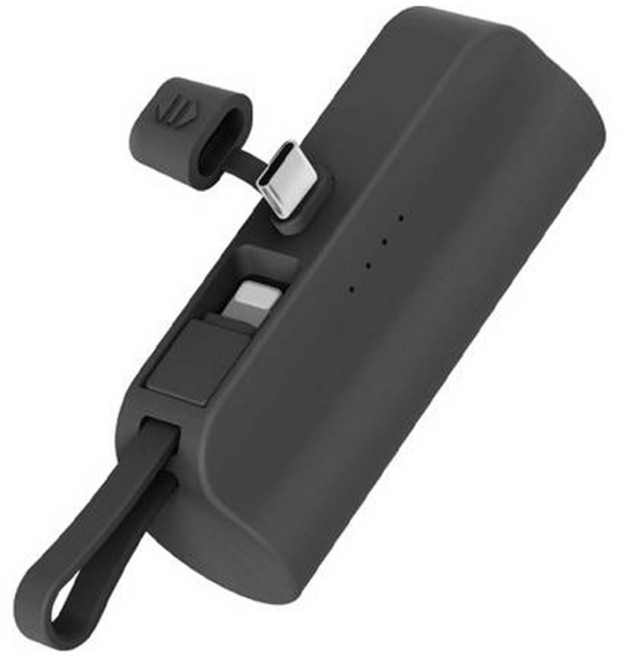 뉴클 도킹 보조배터리 일체형 C타입, NCPB-R5-CHL(메인 C타입+서브 8핀), 블랙