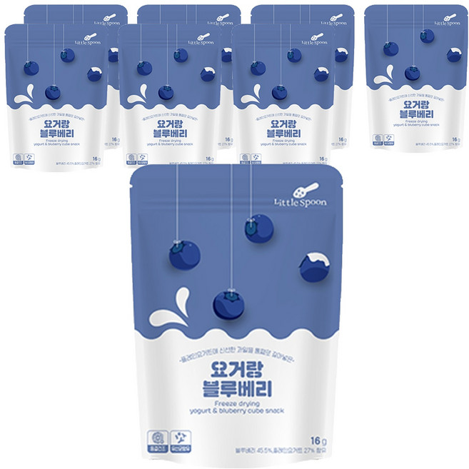 리틀스푼 요거트 큐브스낵, 요거랑 블루베리, 16g, 8개