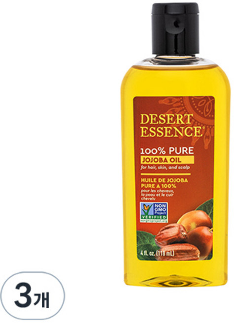 데저트에센스 100% 퓨어 호호바오일, 118ml, 3개