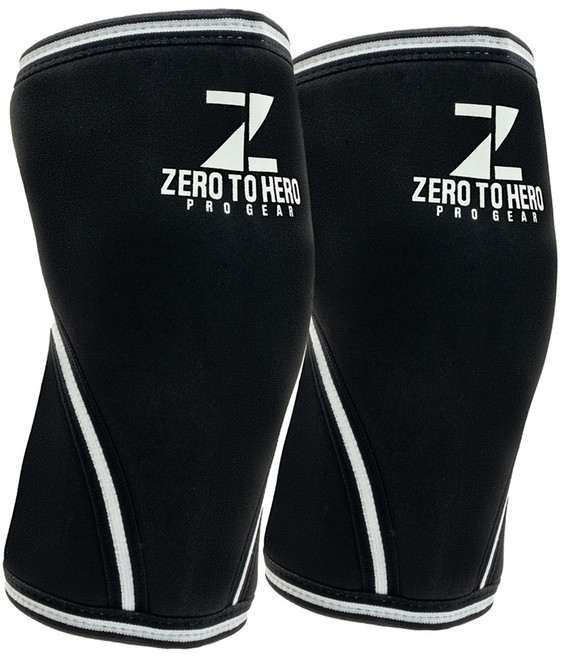 제로투히어로 네오프렌 팔꿈치보호대 2p, 1세트, Black + White