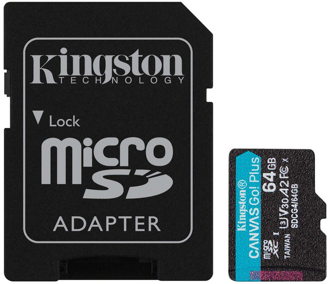 Kingston 金士頓 Canvas Go!Plus microSD A2 U3 V30 記憶卡 附轉卡 SDCG4, 64GB, 1個