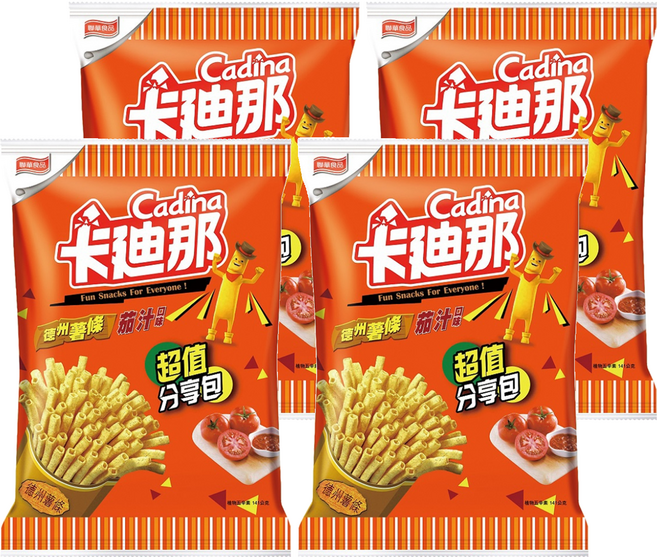Cadina 卡迪那 德州薯條, 141g, 4包