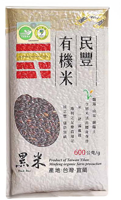 民豐 有機黑米, 600g, 1包