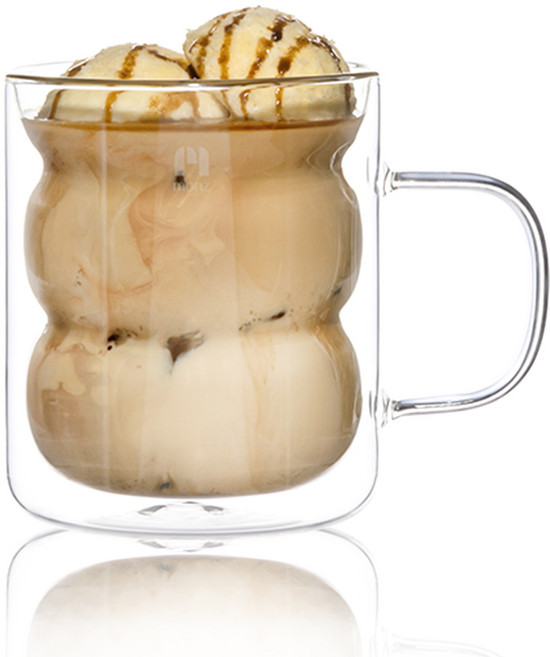 메종오브제 몬즈 더블월 내열유리 이중컵 누볼라 L 580ml, 1개