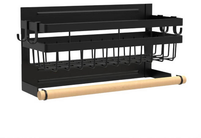 21C Trend 磁吸多功能冰箱收納架, 黑色, 1個