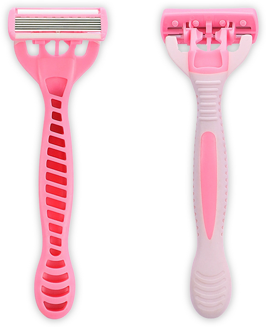 바코젤 6중날 페이스 바디 면도기 핑크, 2개입, 1개