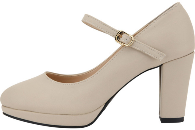 단골언니 여성용 가보시 심플 구름 메리제인 힐 8cm