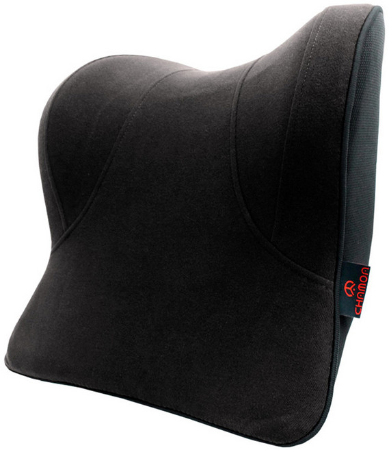 CHAMOA 피치가공 면니트 차량용 메모리폼 목쿠션, 1개, 블랙(M205)