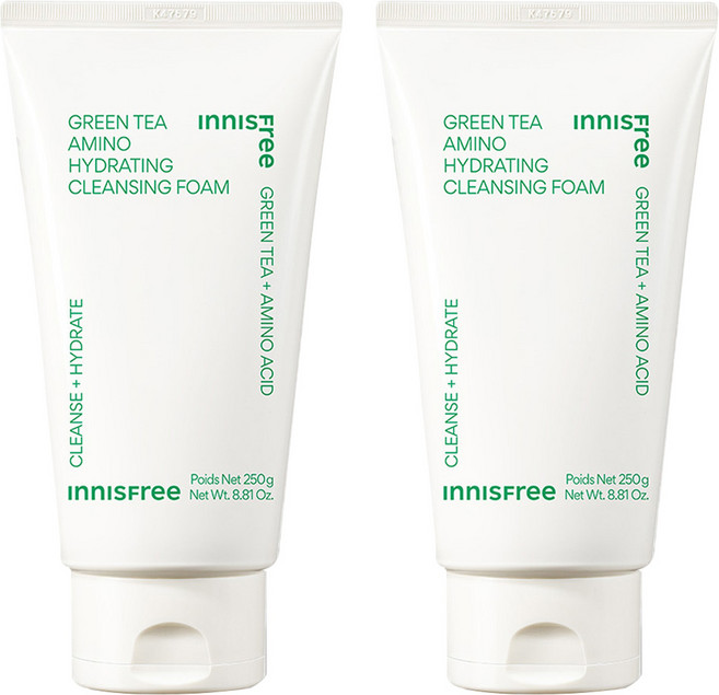 이니스프리 그린티 아미노 수분 클렌징폼, 2개