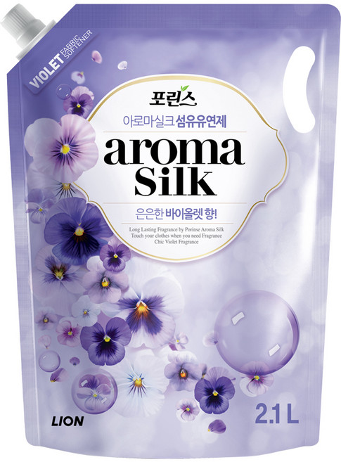 포린스 아로마실크 섬유유연제 바이올렛 리필, 2.1L, 1개