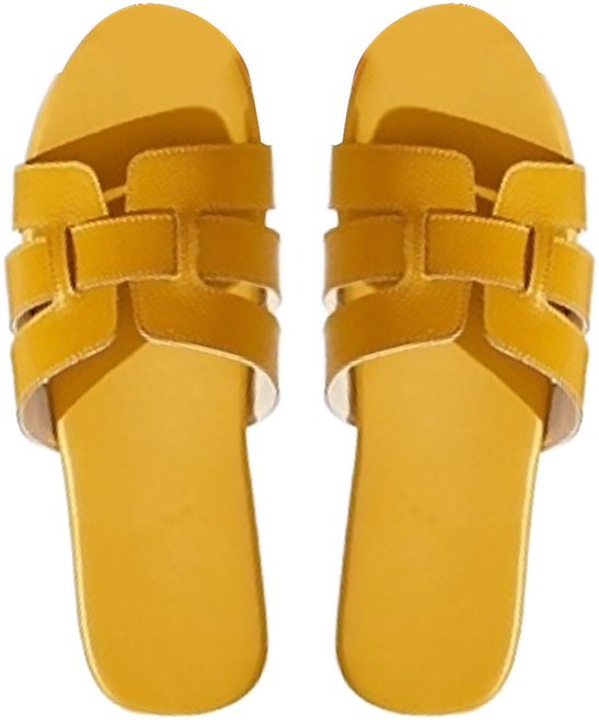 LIKEHOUSE 女款 真皮頭層牛皮透氣室外涼拖鞋 LS37 EU 37~38, 黃色, 240mm, 1雙
